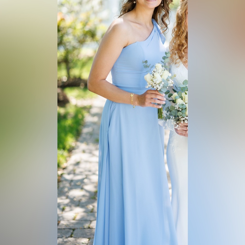 Chic One Shoulder Blue Dress